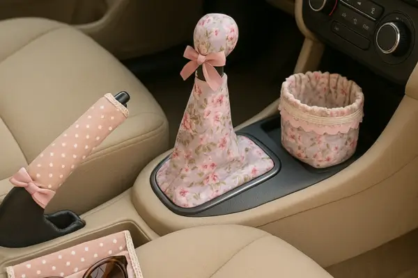 capa decorativa para banco do carro feminina com bolsos organizadores